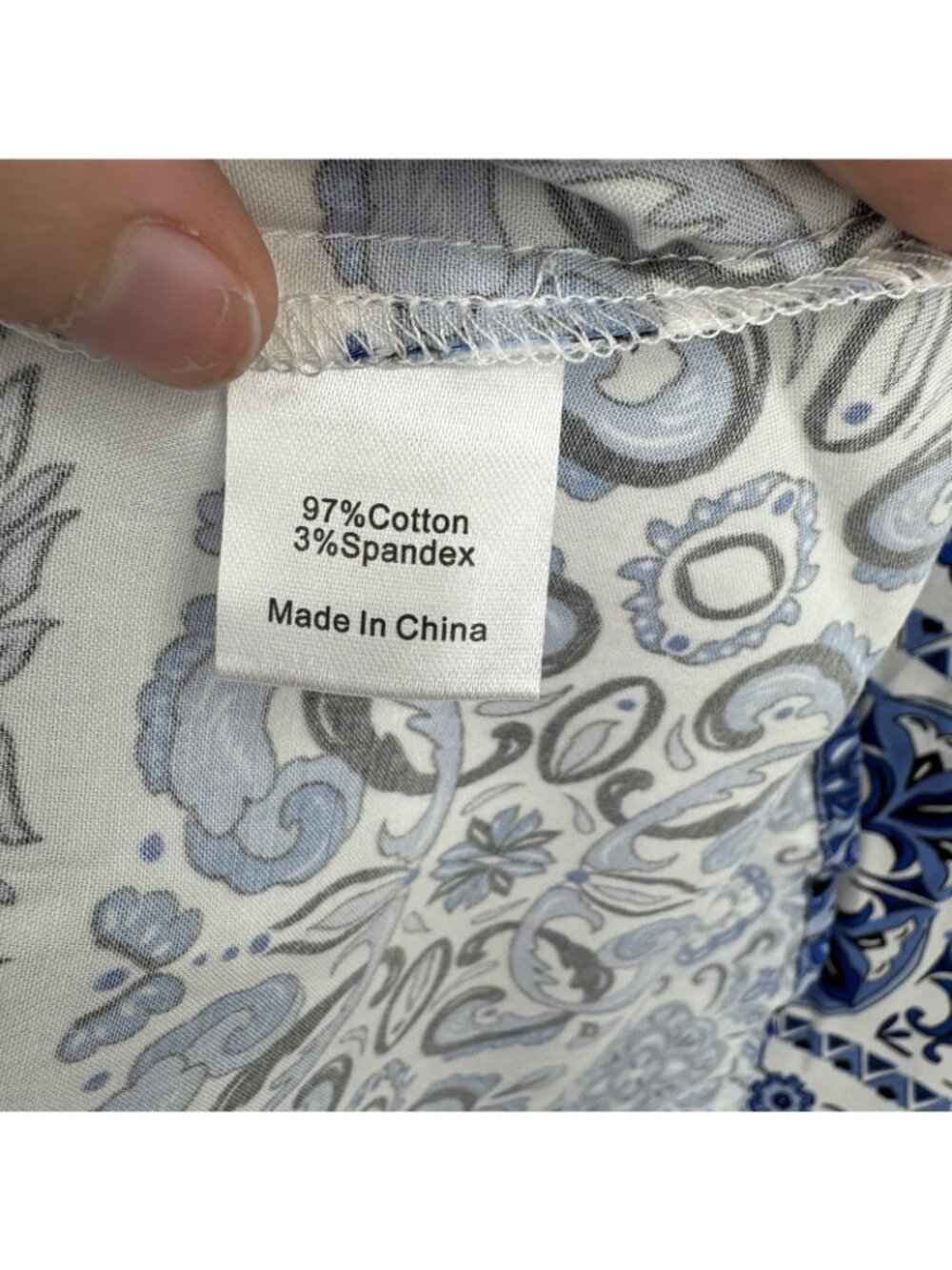 Tuckernuck Blue Majolica Tile Willow Tunic Blouse size XL Oversized Cotton Top * - Picture 8 of 8